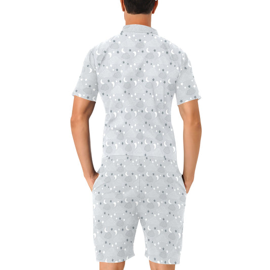Cloud Pattern Print Design 04 Men's Romper