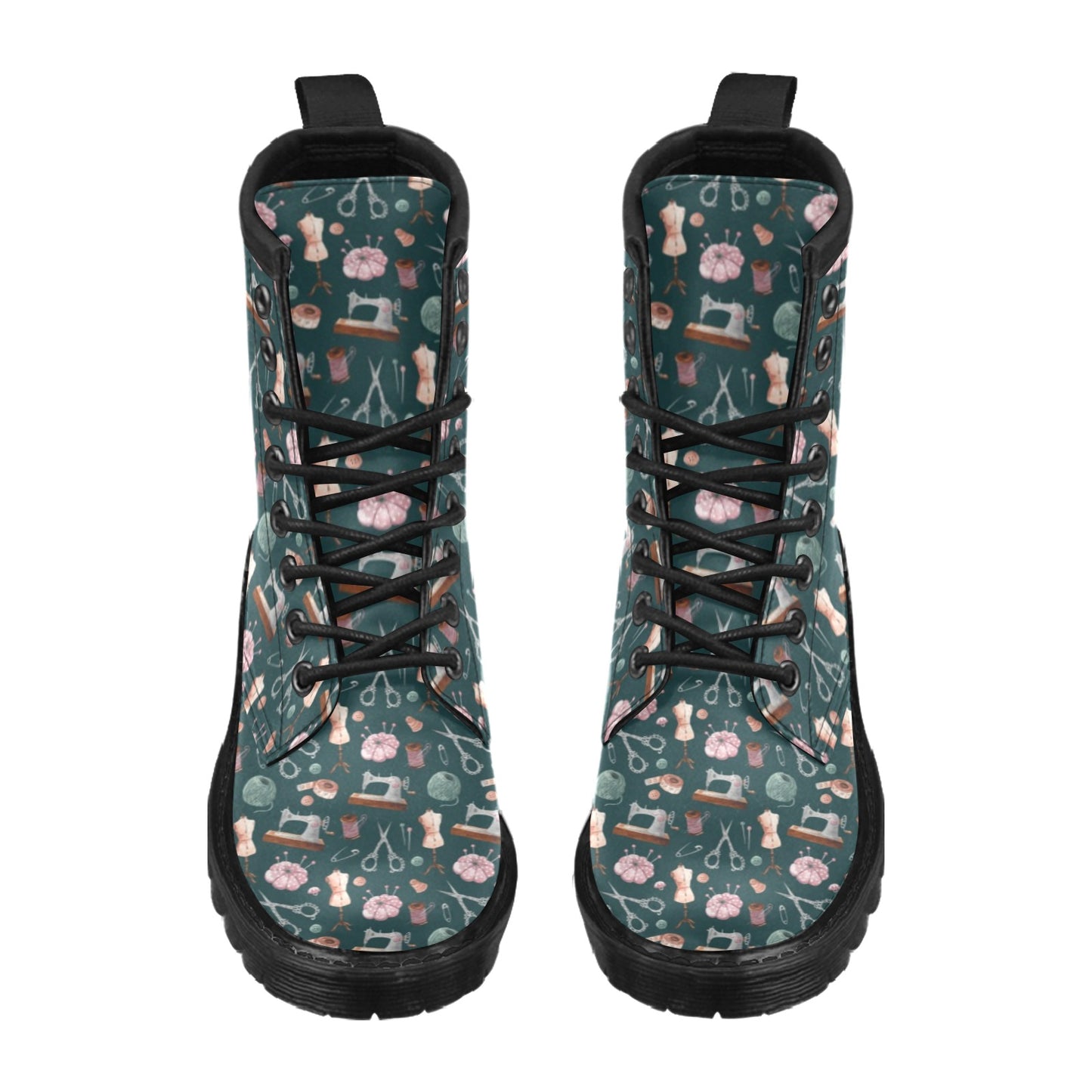 Sewing Equipment Print Design LKS307 Women's Boots
