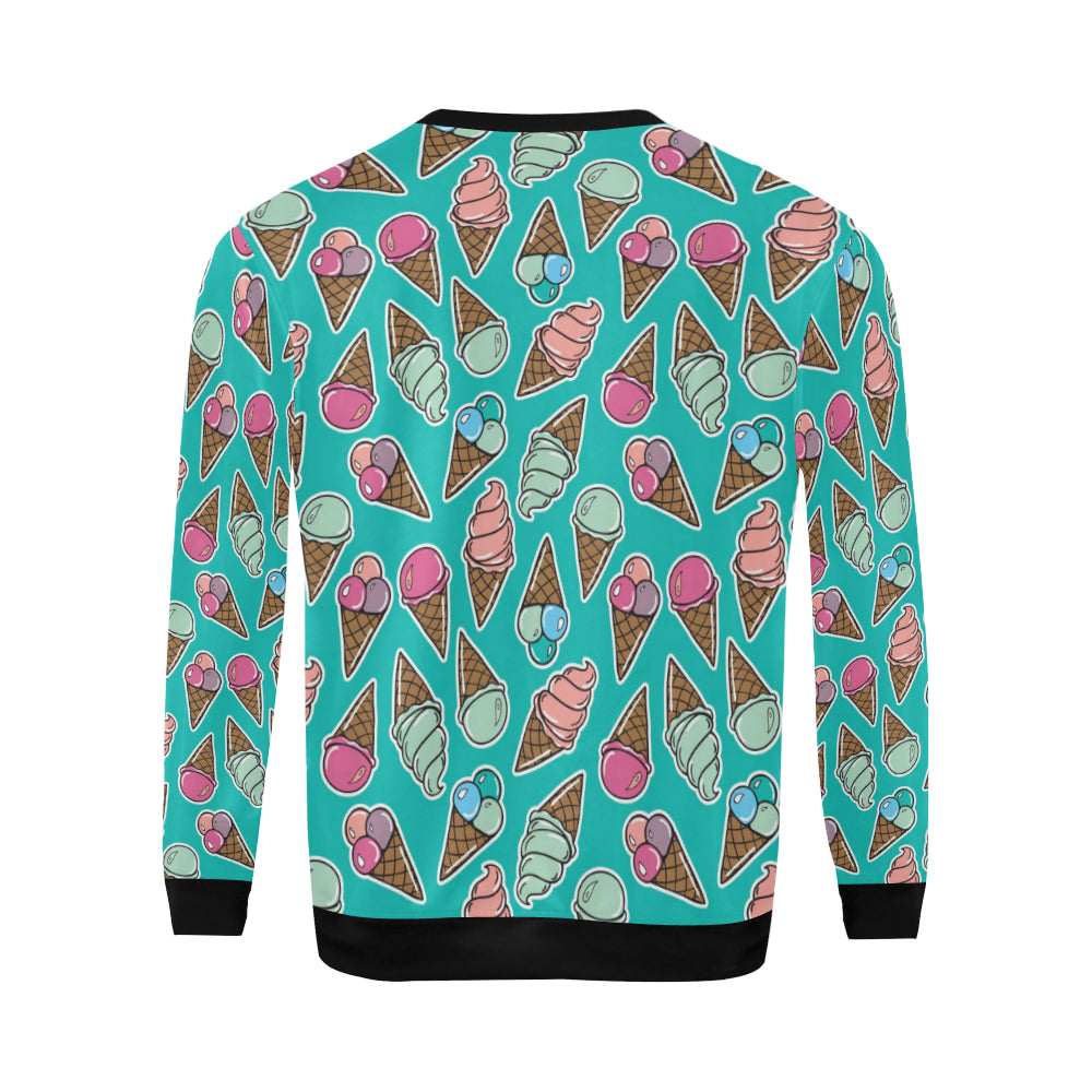 Ice Cream Pattern Print Design IC01 Men Long Sleeve Sweatshirt