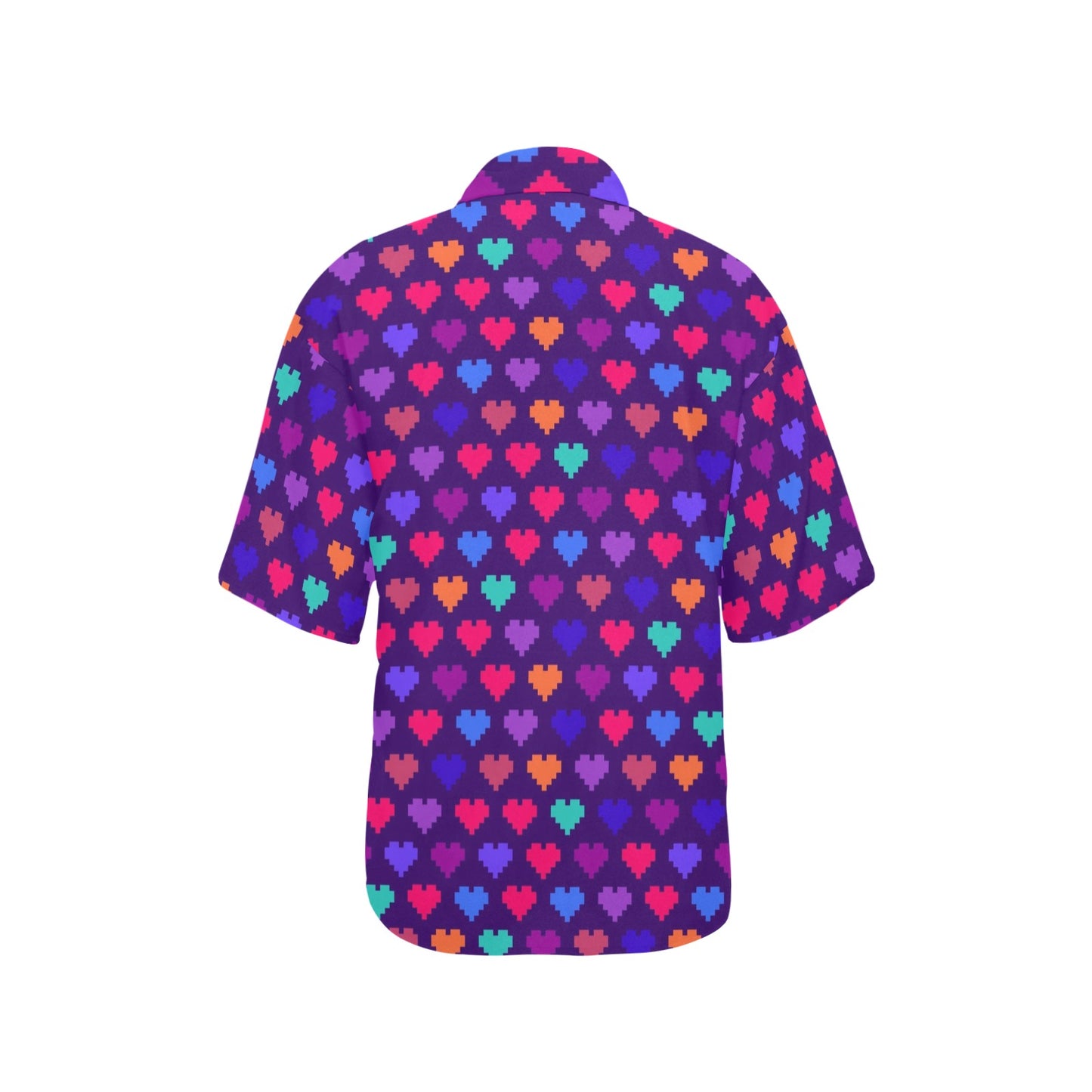 Heart Pixel Pattern Print Design HE03 Women's Hawaiian Shirt
