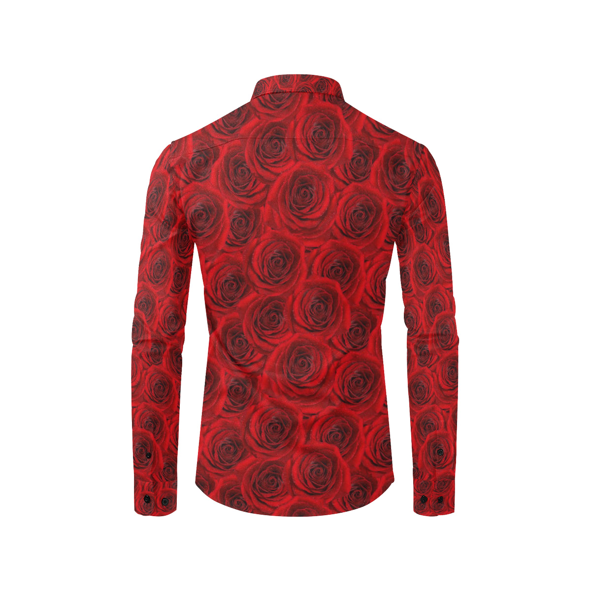 Rose Red Pattern Print Design RO04 Men's Long Sleeve Shirt