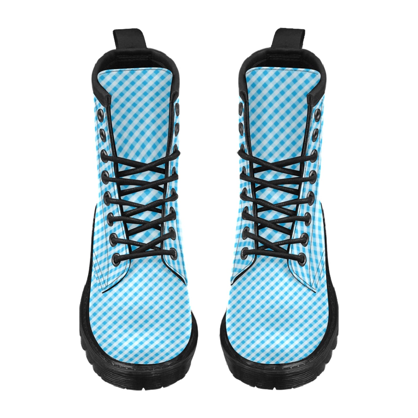 Gingham Print Design LKS401 Women's Boots