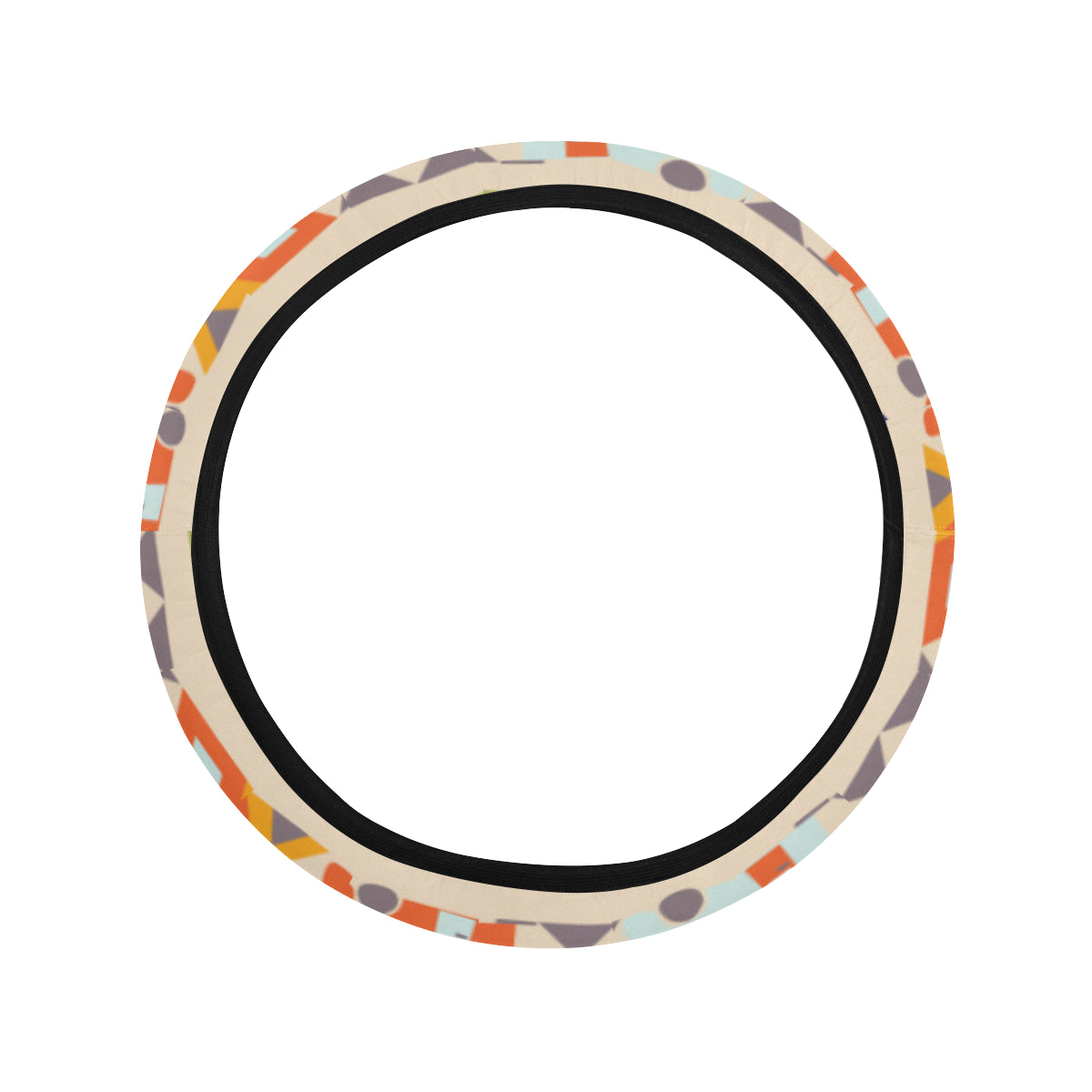 Camper Tent Pattern Print Design 03 Steering Wheel Cover with Elastic Edge