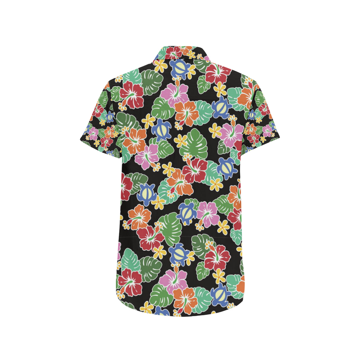 Hawaiian Themed Pattern Print Design H010 Men's Short Sleeve Button Up Shirt