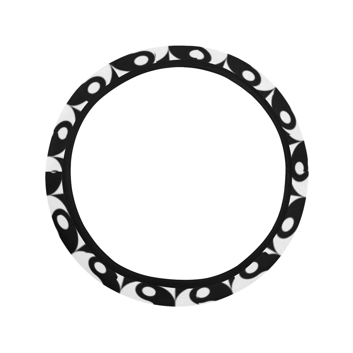 Yin Yang Classic Pattern Design Print Steering Wheel Cover with Elastic Edge