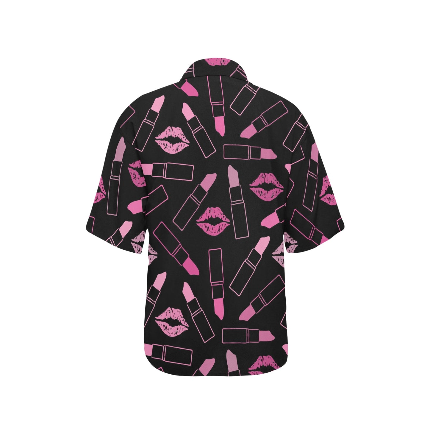 Lipstick Pink Pattern Print Design 01 Women's Hawaiian Shirt
