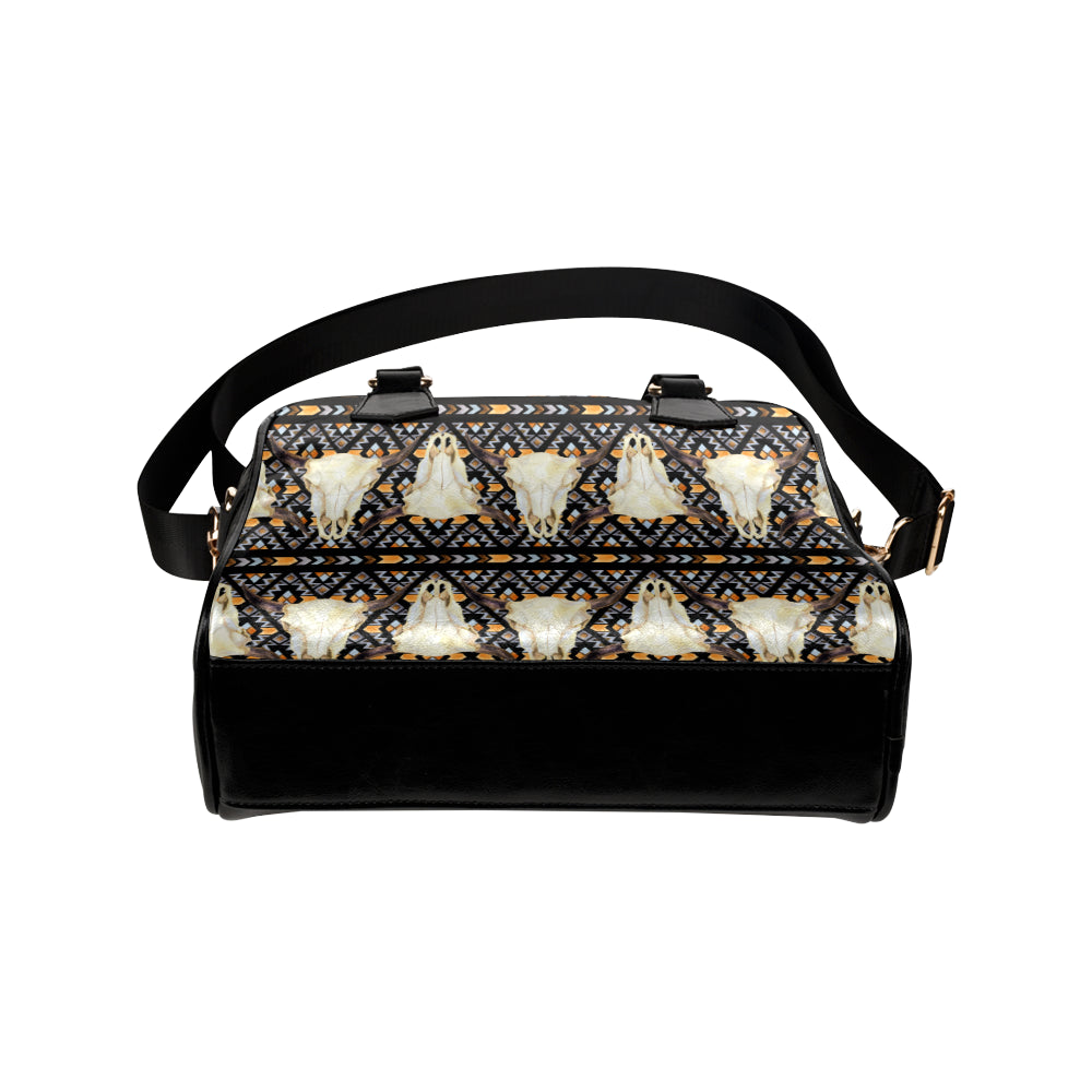Buffalo Head Pattern Print Design 03 Shoulder Handbag
