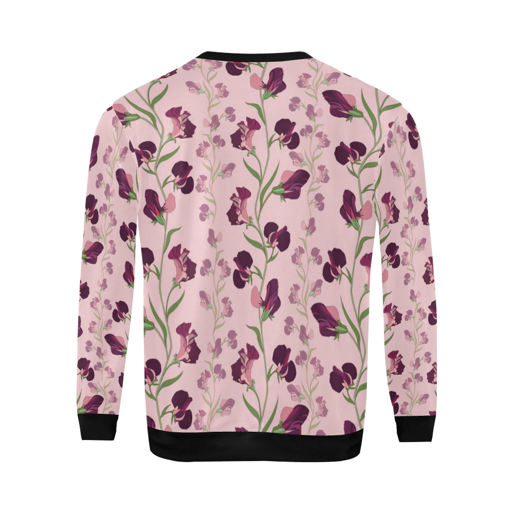 Peony Pattern Print Design PE09 Men Long Sleeve Sweatshirt