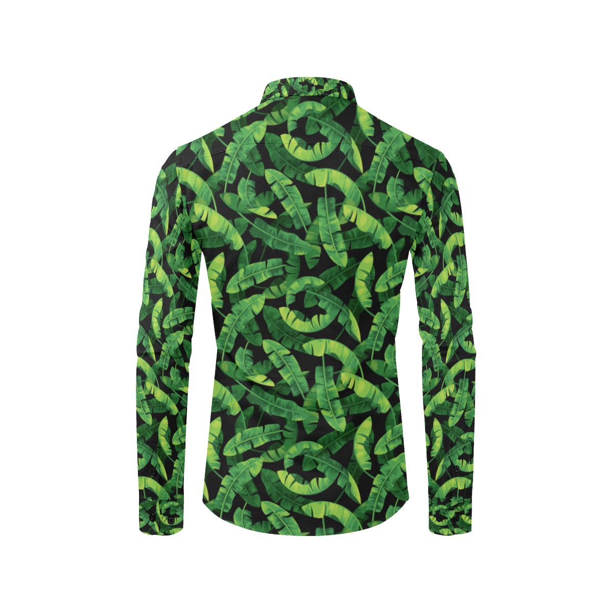 Banana Leaf Pattern Print Design 02 Men's Long Sleeve Shirt