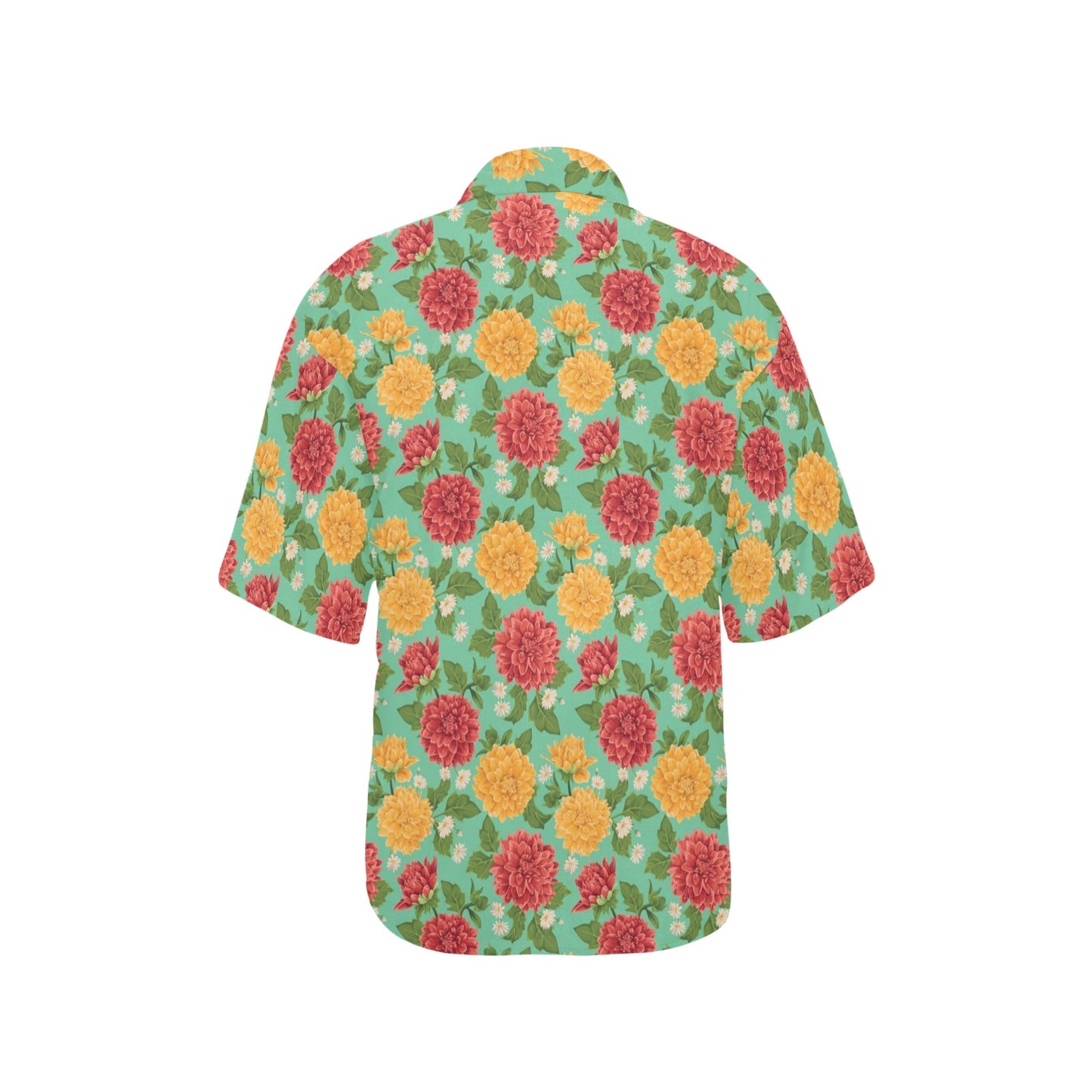 Dahlia Pattern Print Design DH011 Women's Hawaiian Shirt