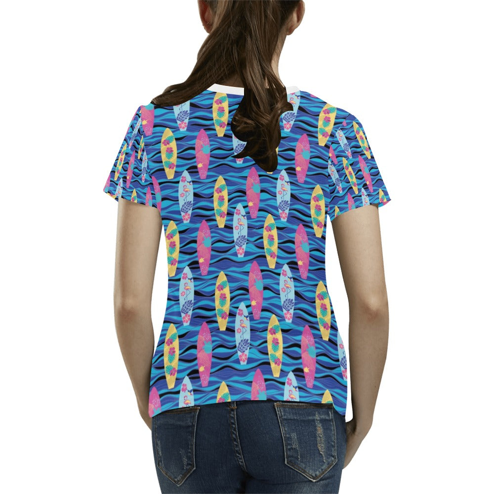 Surfboard Print Design LKS304 Women's T-shirt