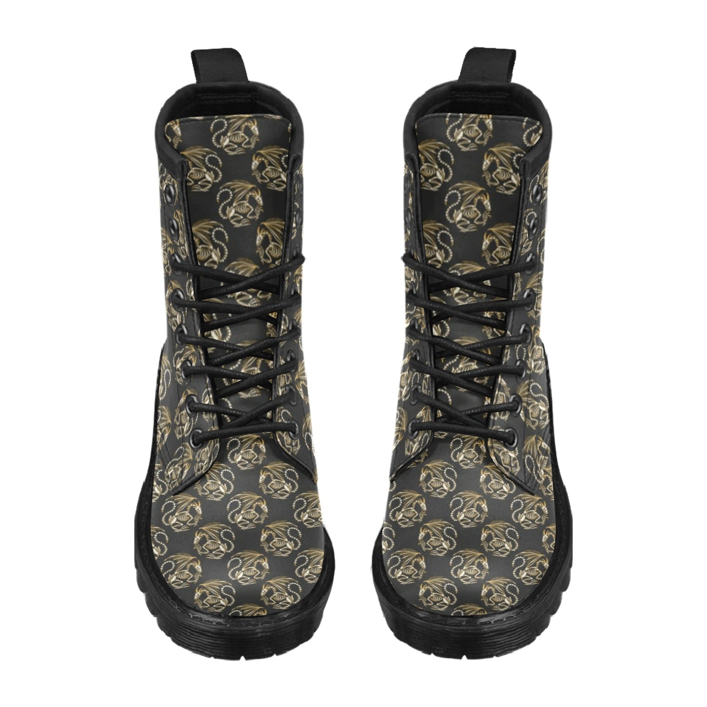 Skeleton Dragon Print Design LKS306 Women's Boots