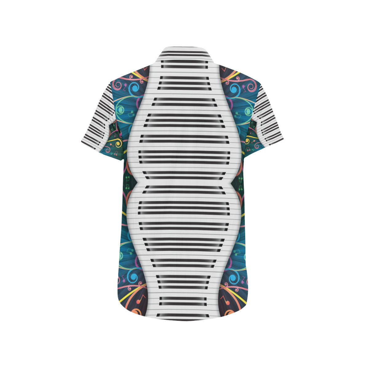 Piano Pattern Print Design 01 Men's Short Sleeve Button Up Shirt