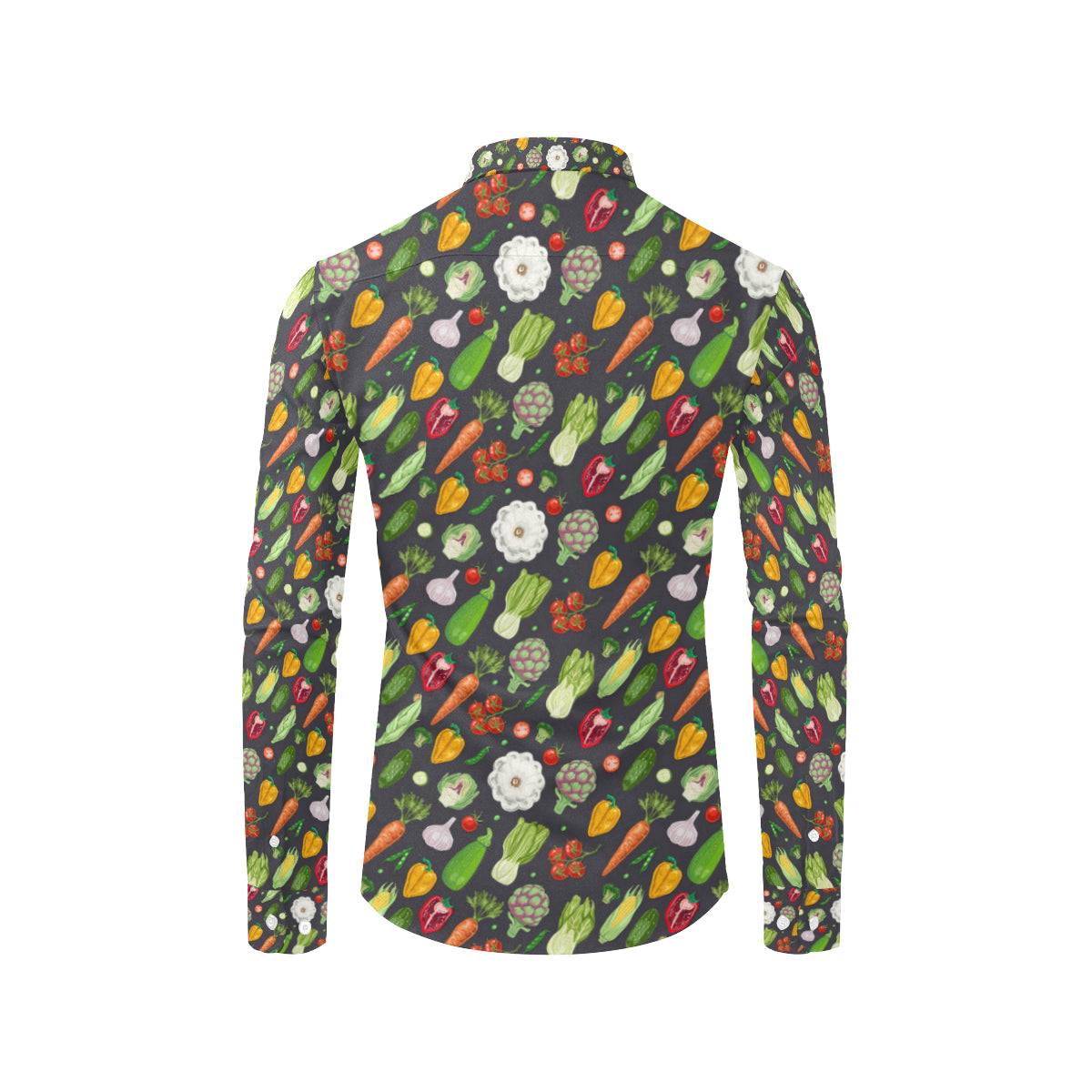 Vegan Pattern Themed Design Print Men's Long Sleeve Shirt