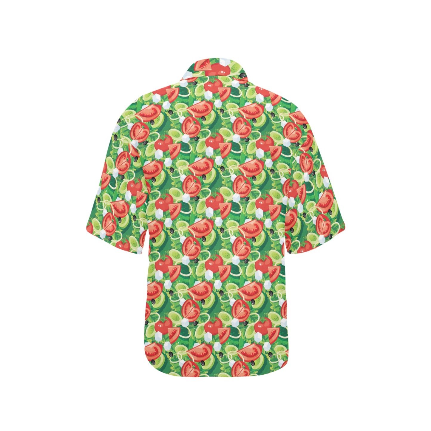 Vegan Salad Themed Design Print Women's Hawaiian Shirt