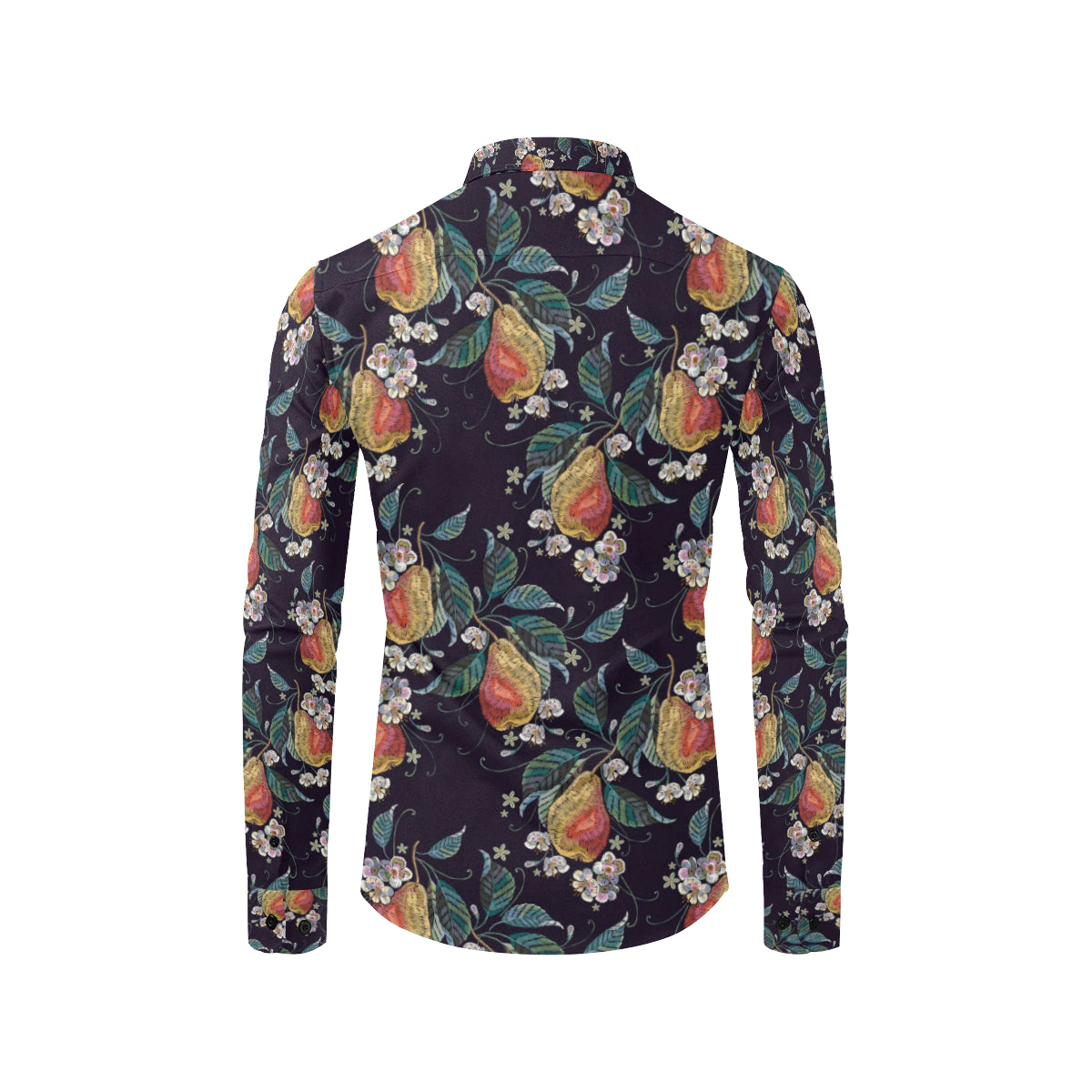 Pear Pattern Print Design PE02 Men's Long Sleeve Shirt
