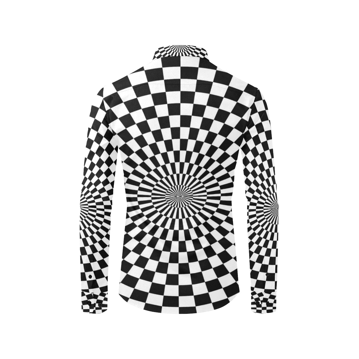 Checkered Flag Optical illusion Men's Long Sleeve Shirt