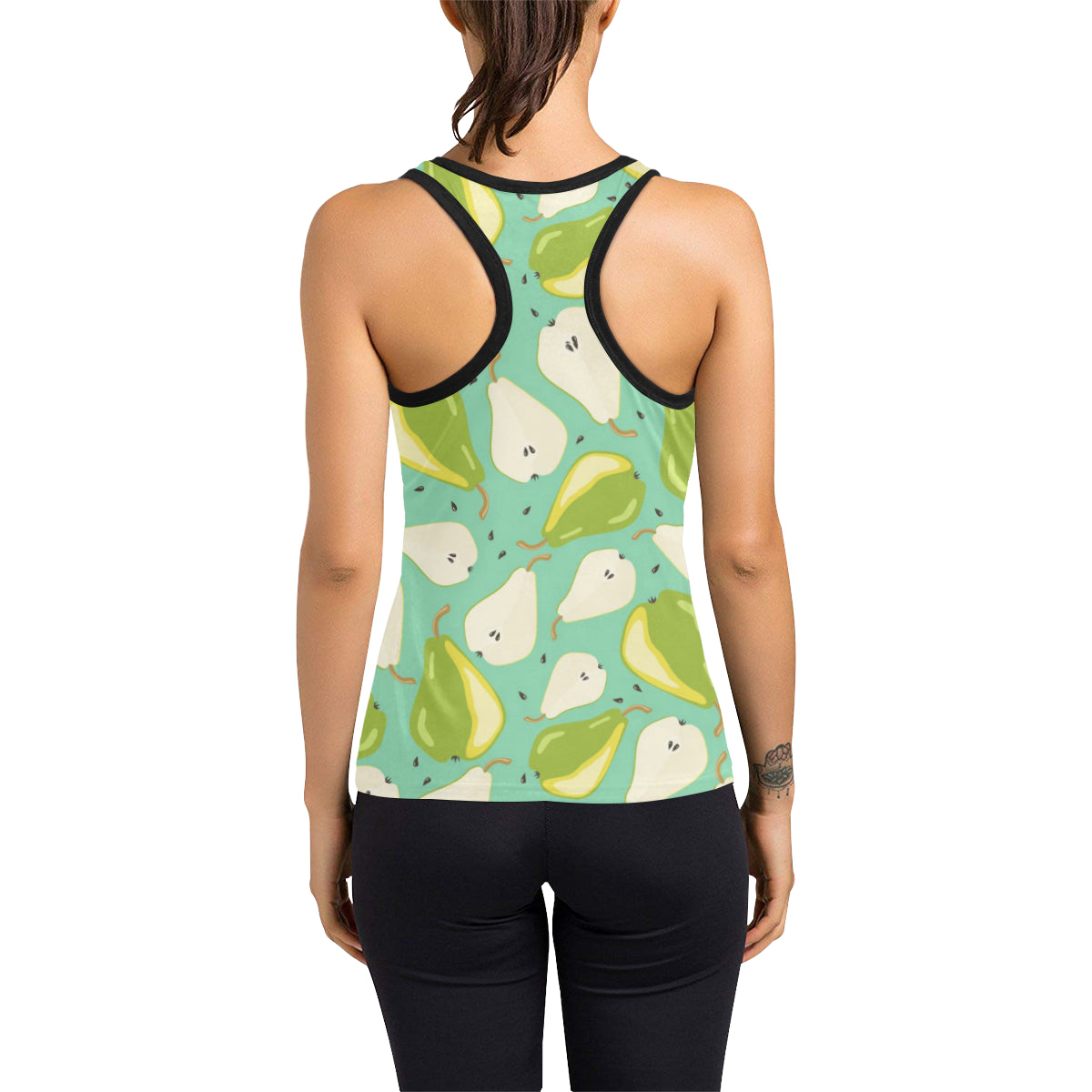 Pear Pattern Print Design PE04 Women's Racerback Tank Top