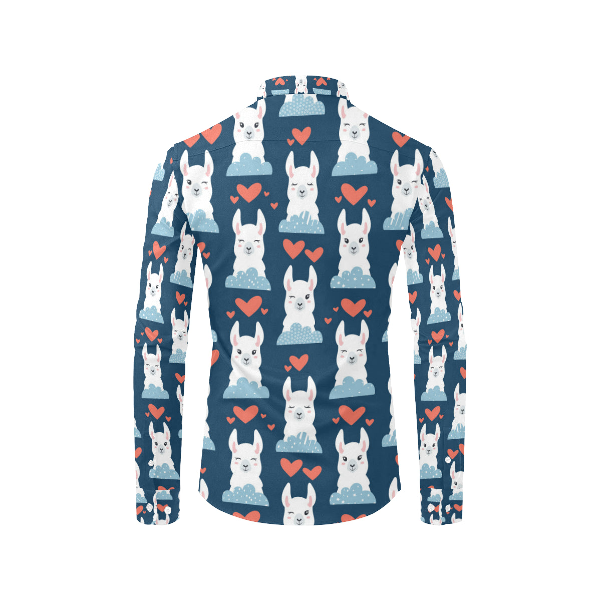 Alpaca Love Pattern Print Design 05 Men's Long Sleeve Shirt