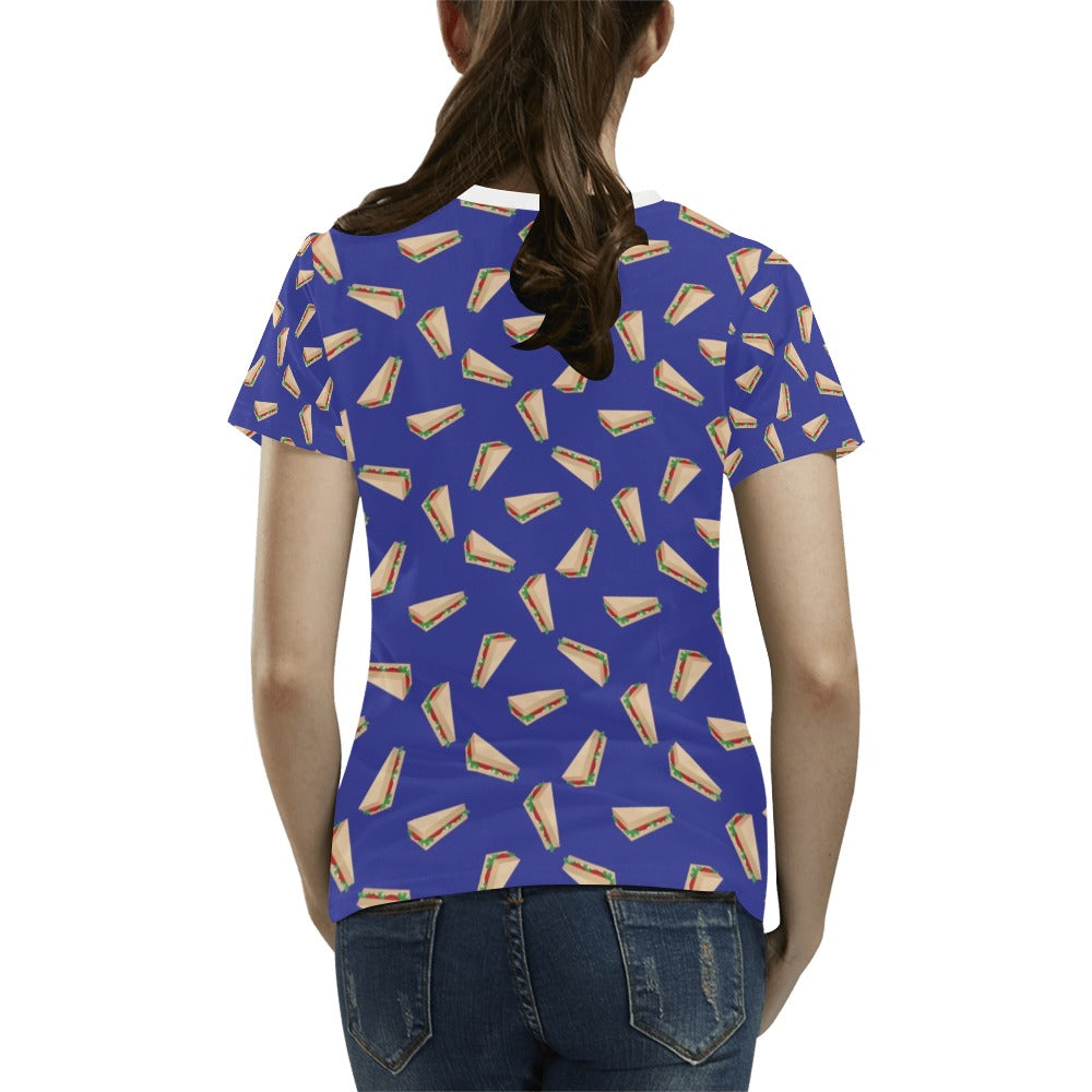 Sandwich Print Design LKS303 Women's T-shirt
