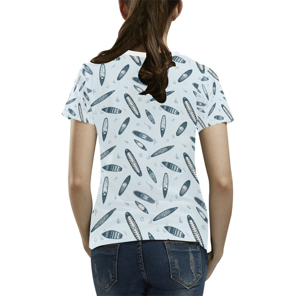 Surfboard Print Design LKS306 Women's T-shirt