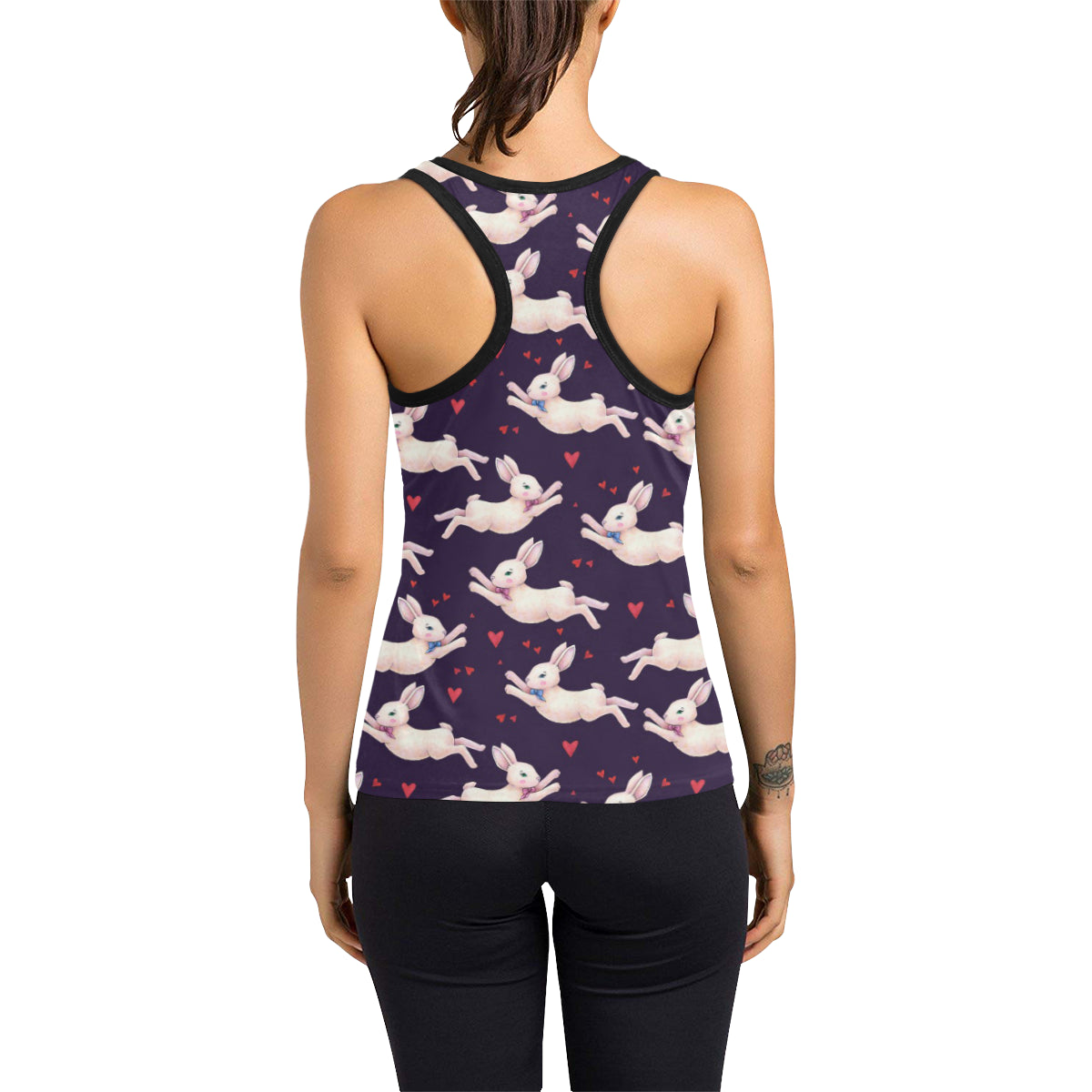 Rabbit Pattern Print Design RB016 Women's Racerback Tank Top
