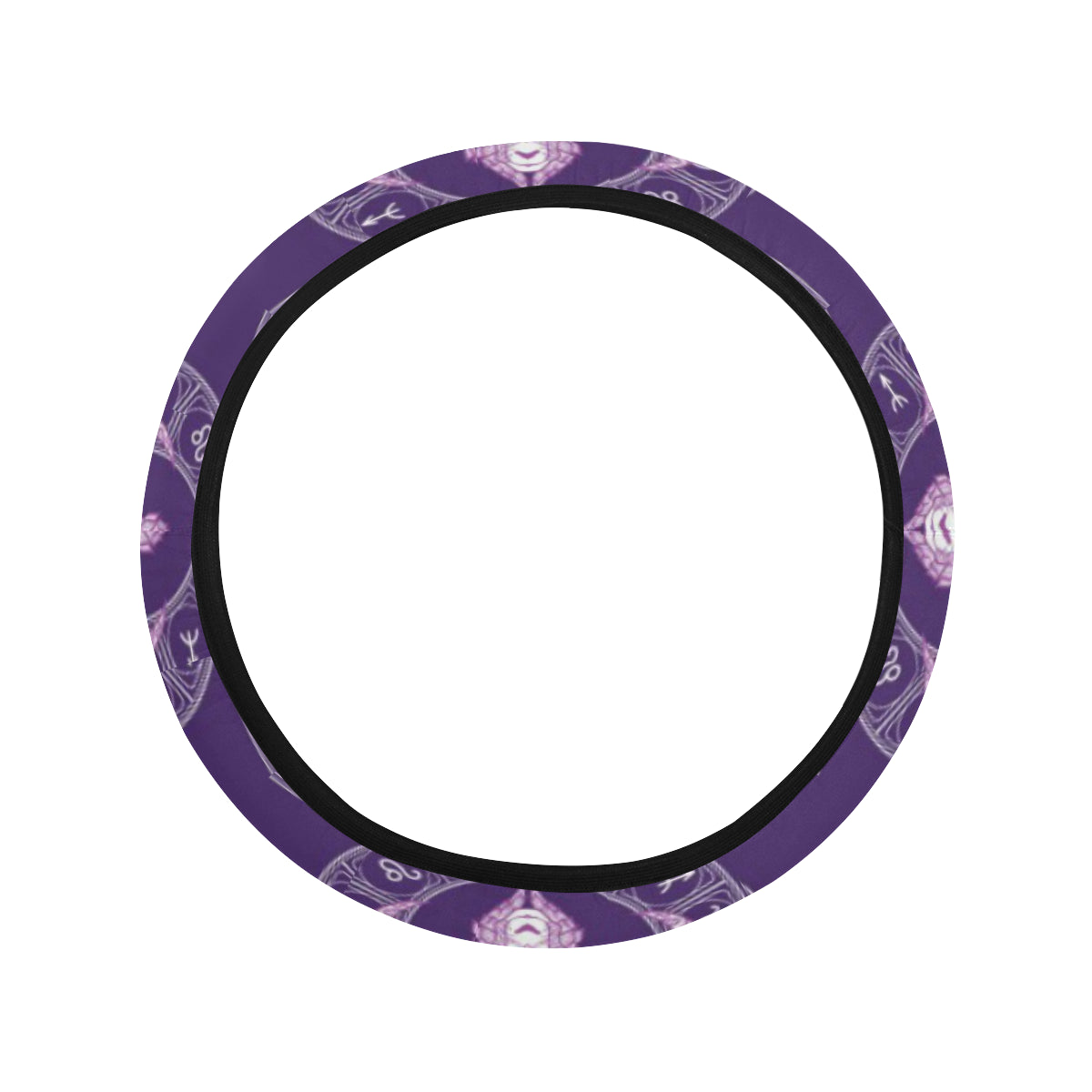 Aries Zodiac Pattern Print Design 02 Steering Wheel Cover with Elastic Edge
