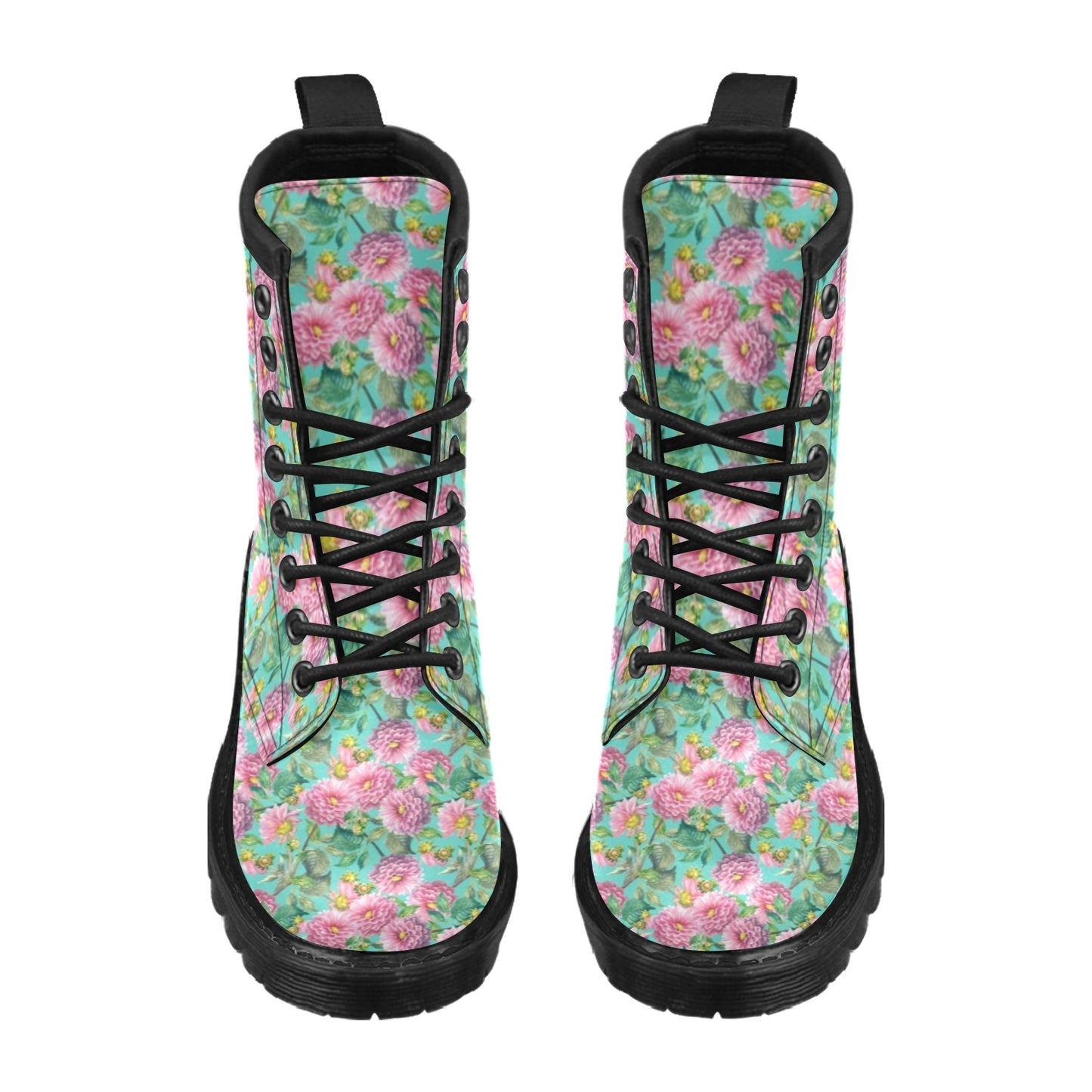 Dahlia Pattern Print Design DH07 Women's Boots