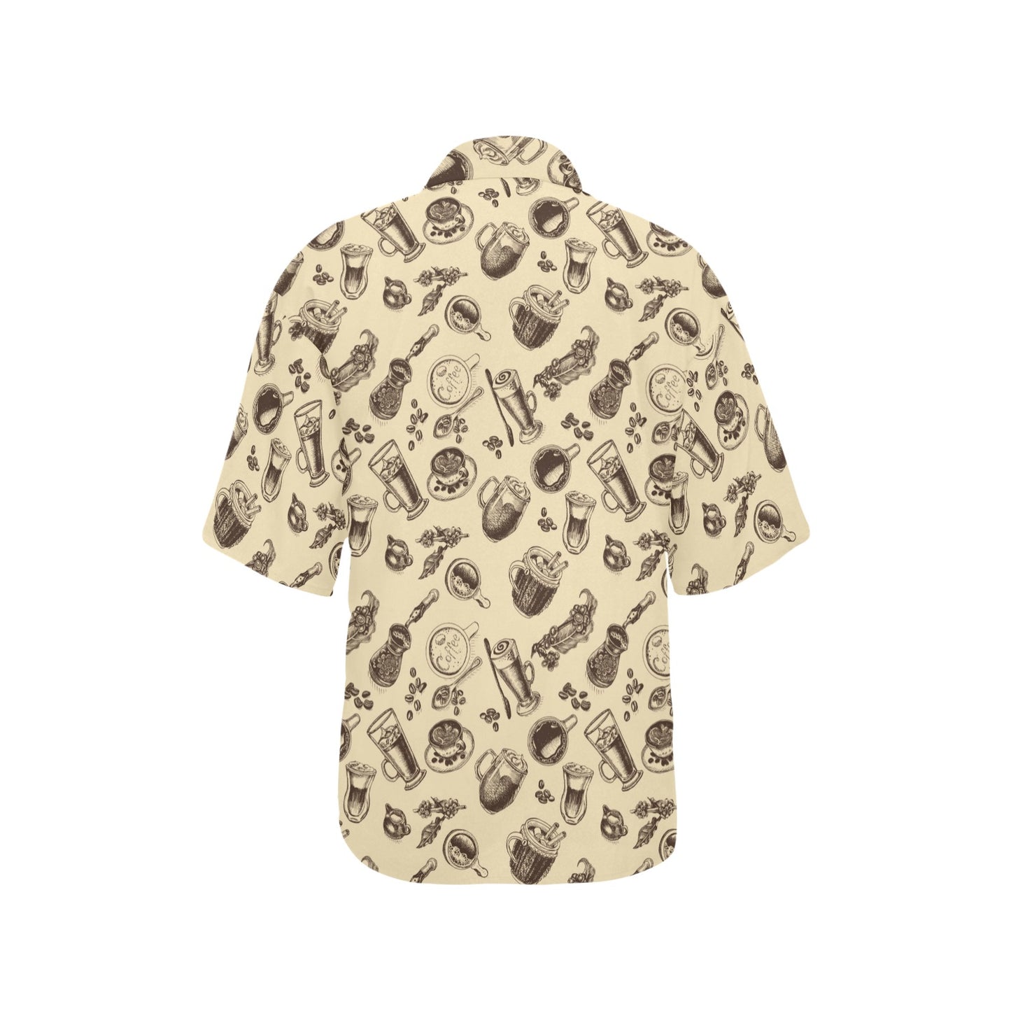 Coffee Pattern Print Design 05 Women's Hawaiian Shirt
