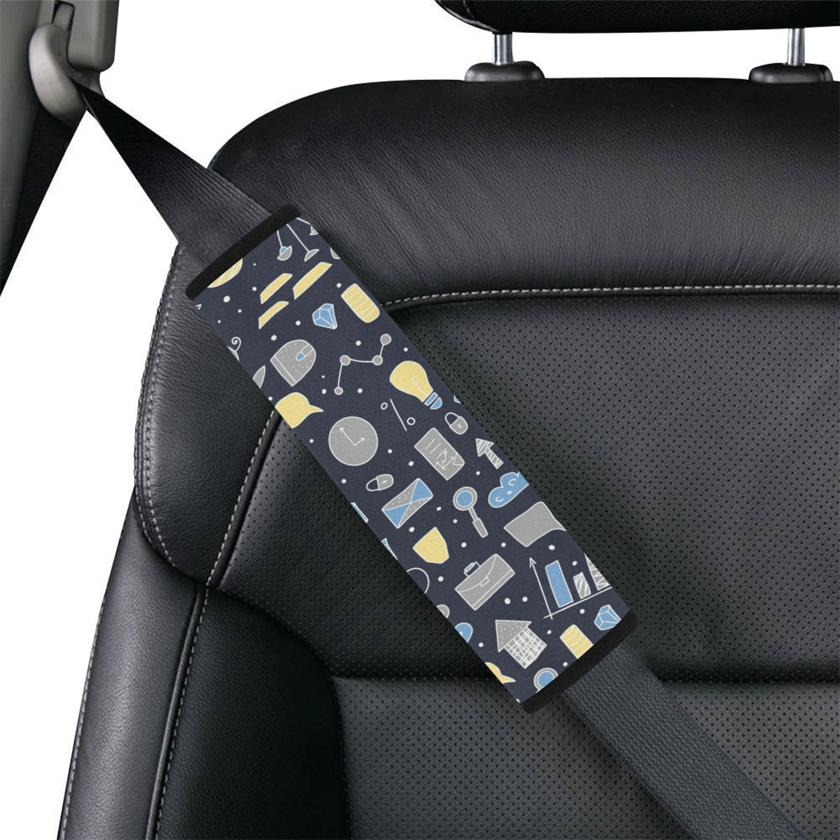 Accounting Financial Pattern Print Design 04 Car Seat Belt Cover
