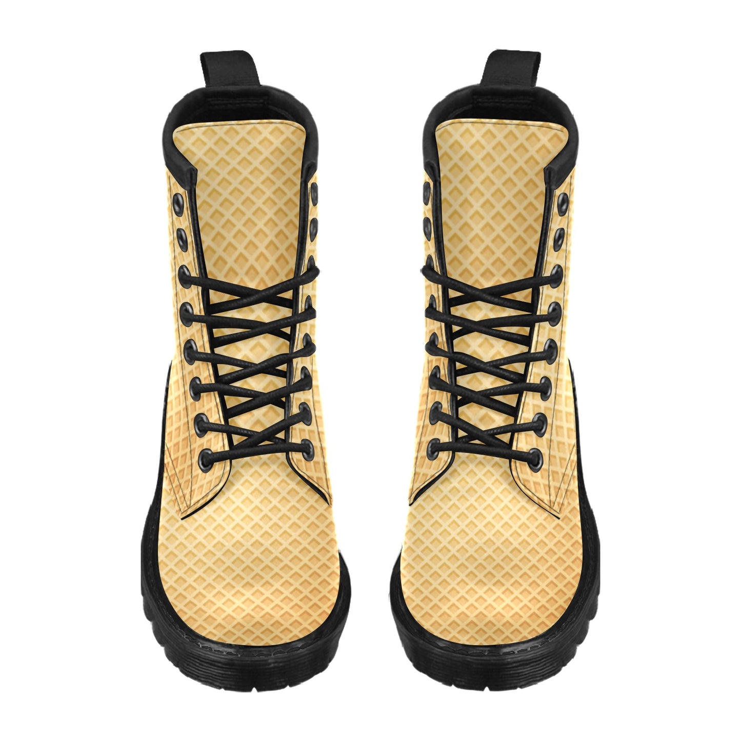 Waffle Texture Print Design LKS302 Women's Boots