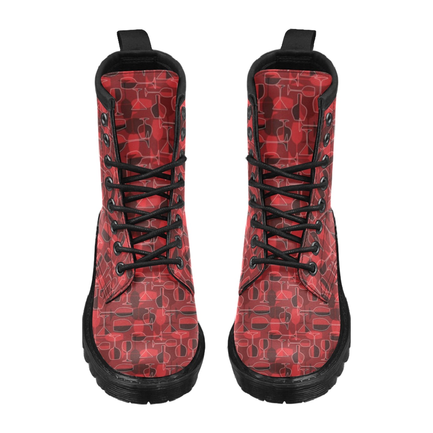 Wine Glass Print Design LKS301 Women's Boots