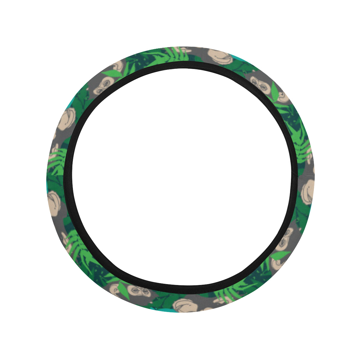 Chimpanzee Pattern Print Design 01 Steering Wheel Cover with Elastic Edge