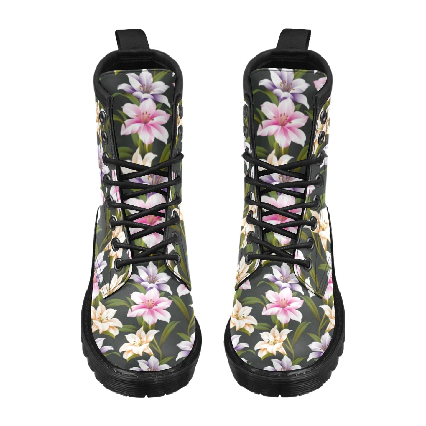 Lily Pattern Print Design LY01 Women's Boots