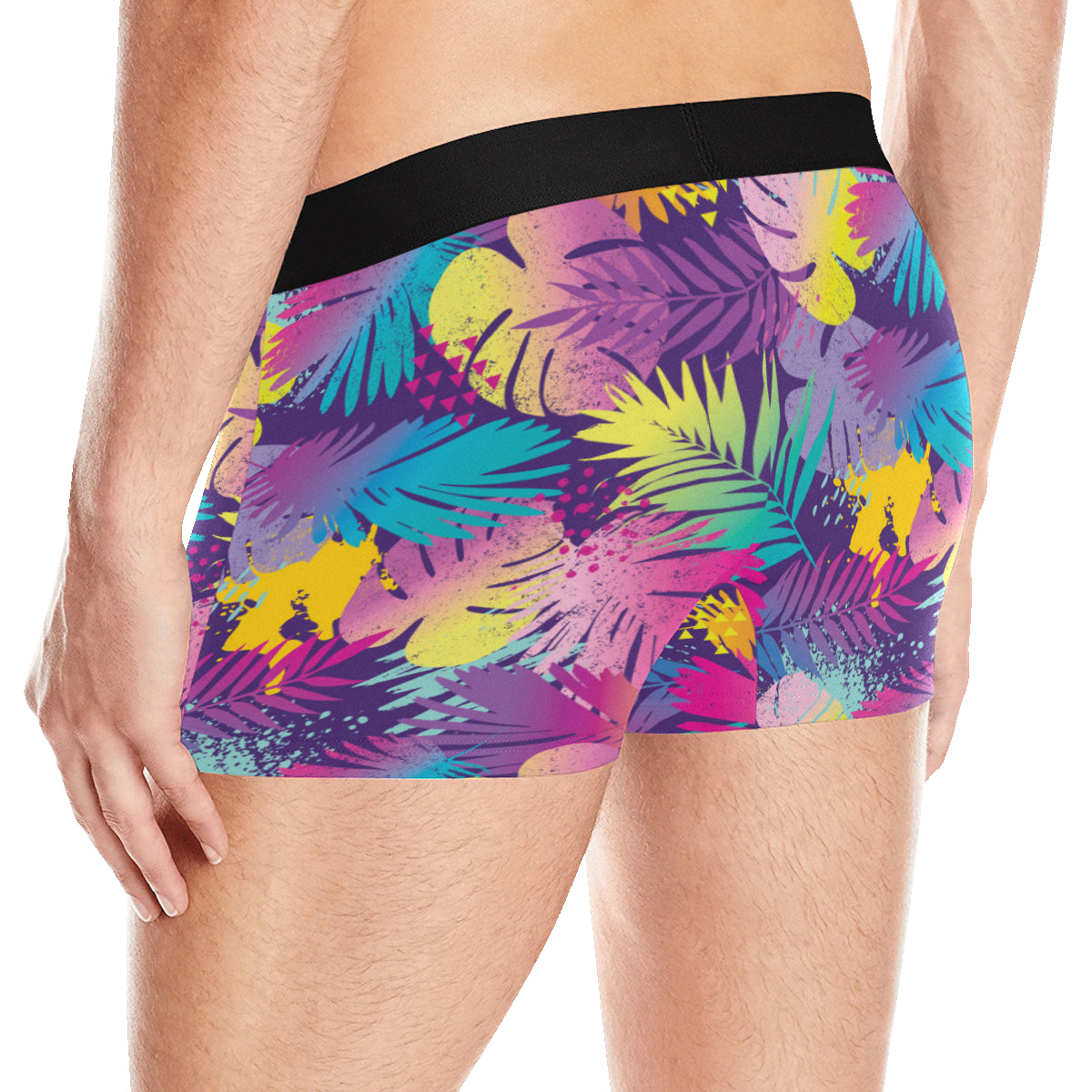 Palm Leaf Pattern Print Design A04 Men's Boxer Briefs