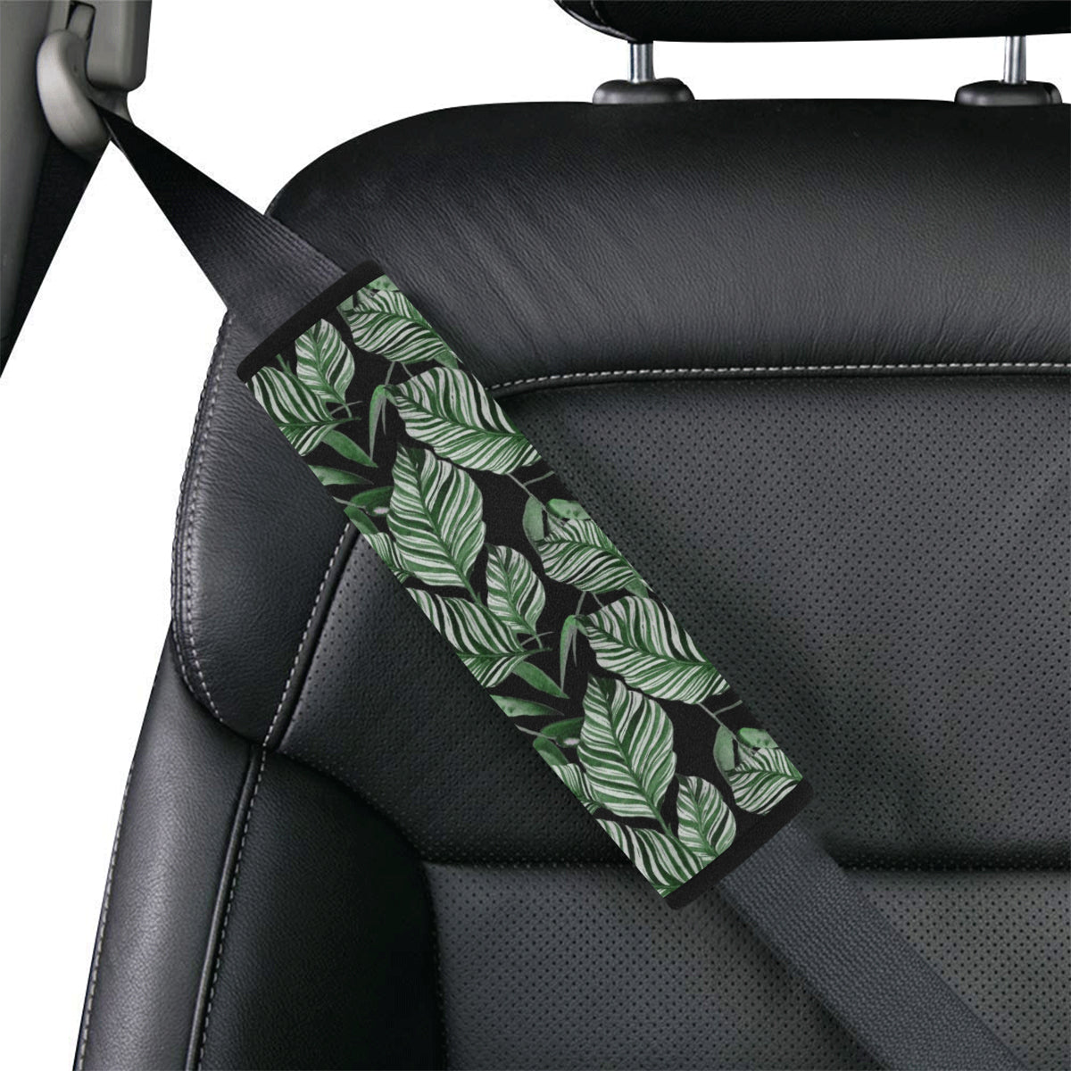 Palm Leaves Pattern Print Design PL09 Car Seat Belt Cover
