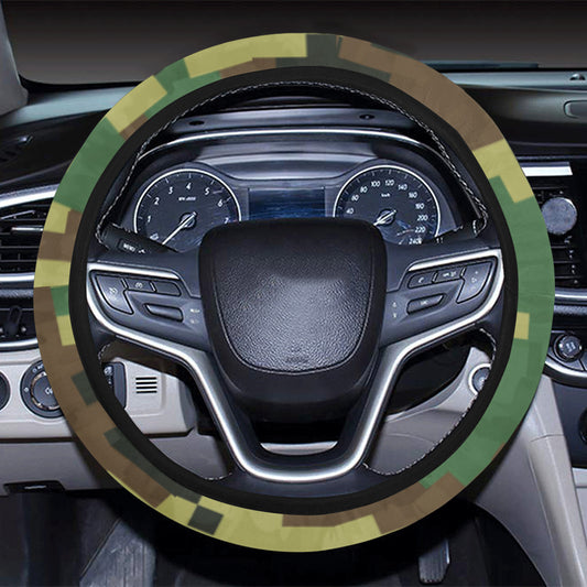 ACU Army Digital Pattern Print Design 02 Steering Wheel Cover with Elastic Edge