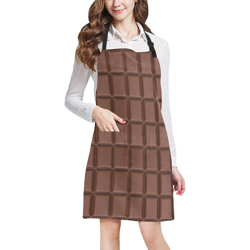 Chocolate Pattern Print Design 03 Apron with Pocket