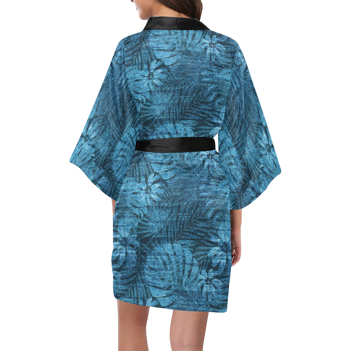 Jean Tropical Pattern Print Design 04 Women's Short Kimono