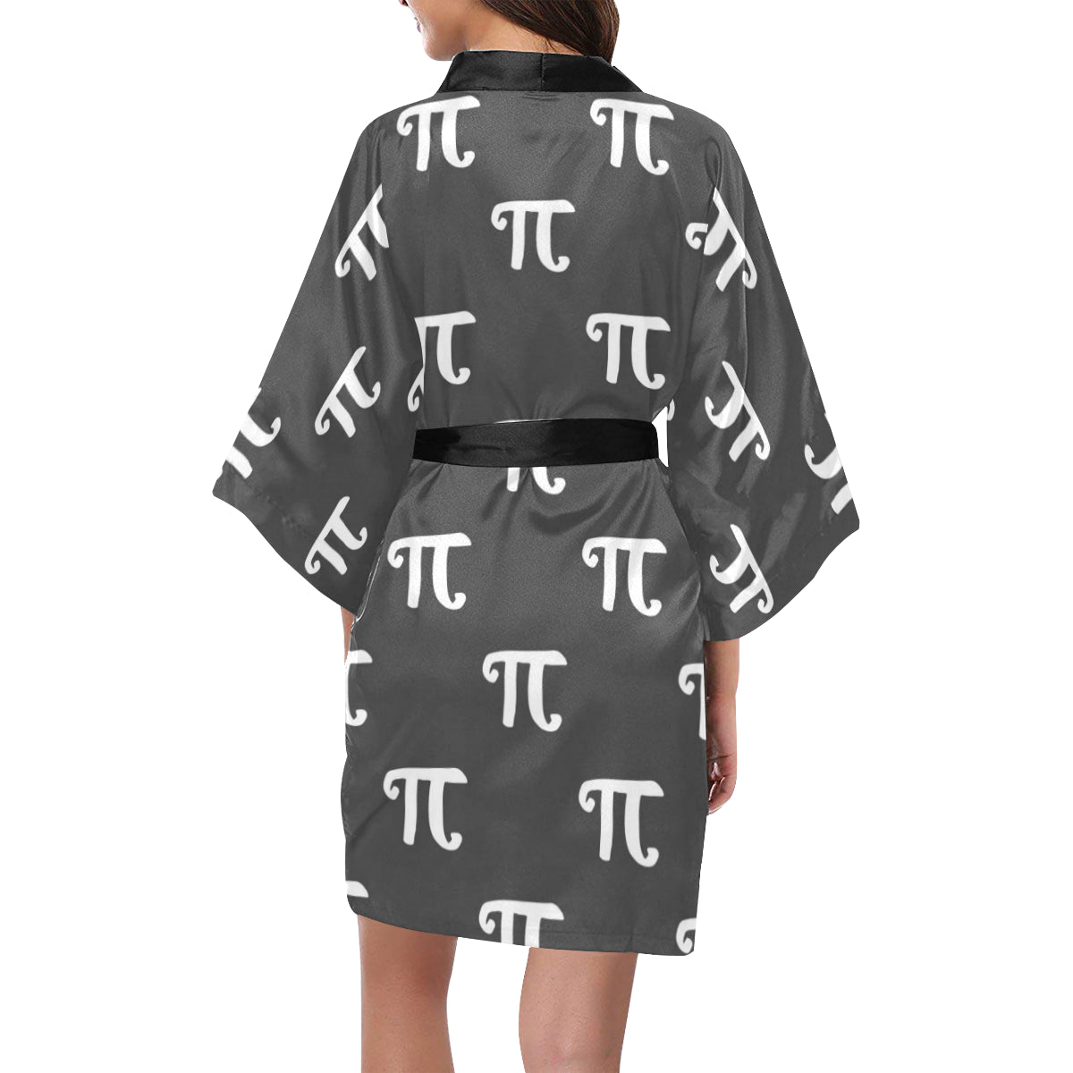 Pi Day Pattern Print Design A01 Women's Short Kimono