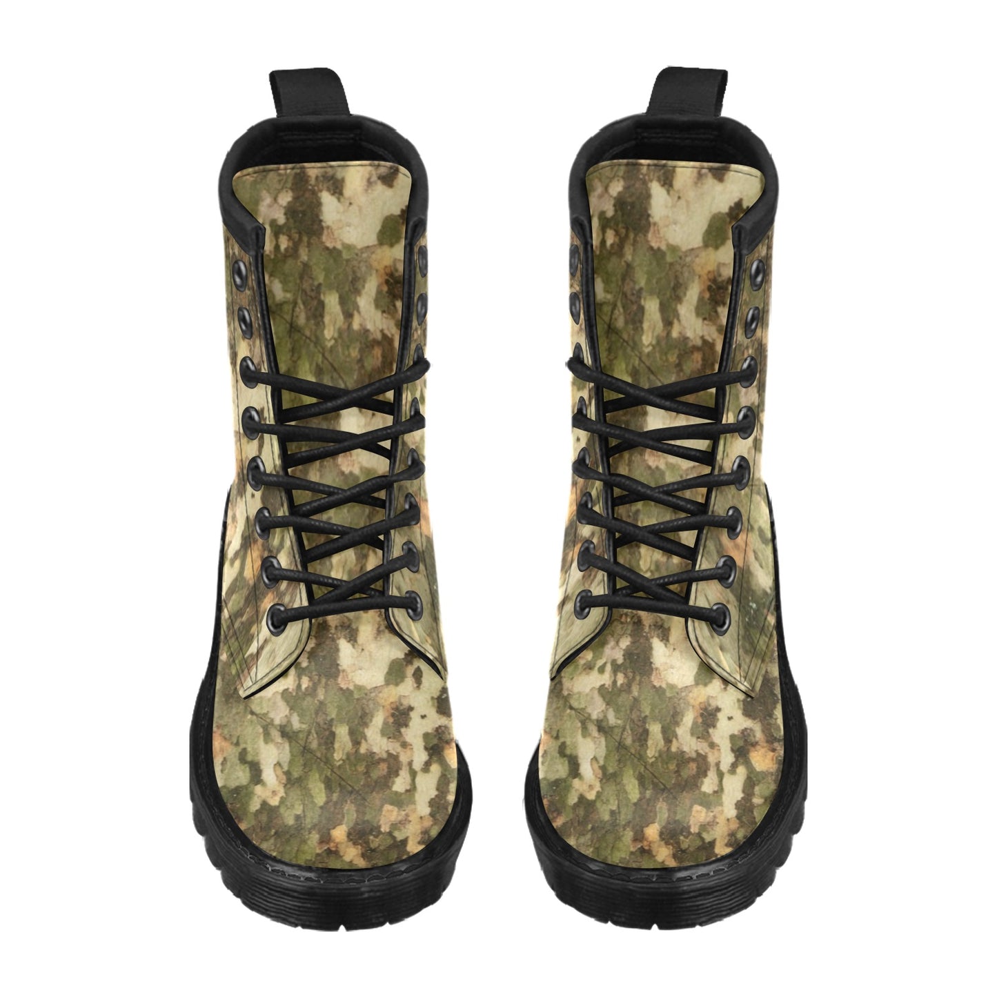Camo Realistic Tree Texture Print Women's Boots