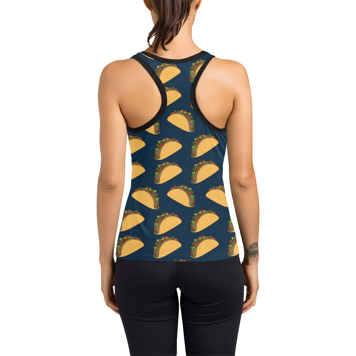 Taco Pattern Print Design TC04 Women's Racerback Tank Top