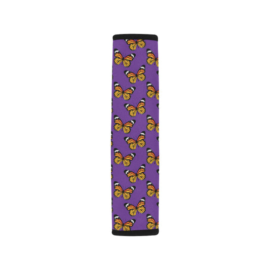Monarch Butterfly Purple Print Pattern Car Seat Belt Cover