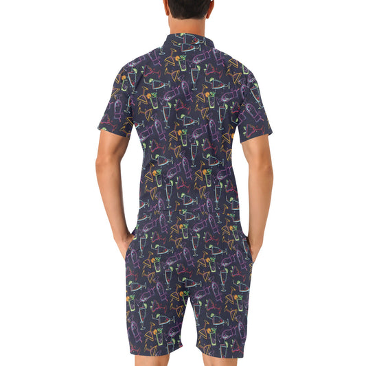 Cocktail Pattern Print Design 04 Men's Romper