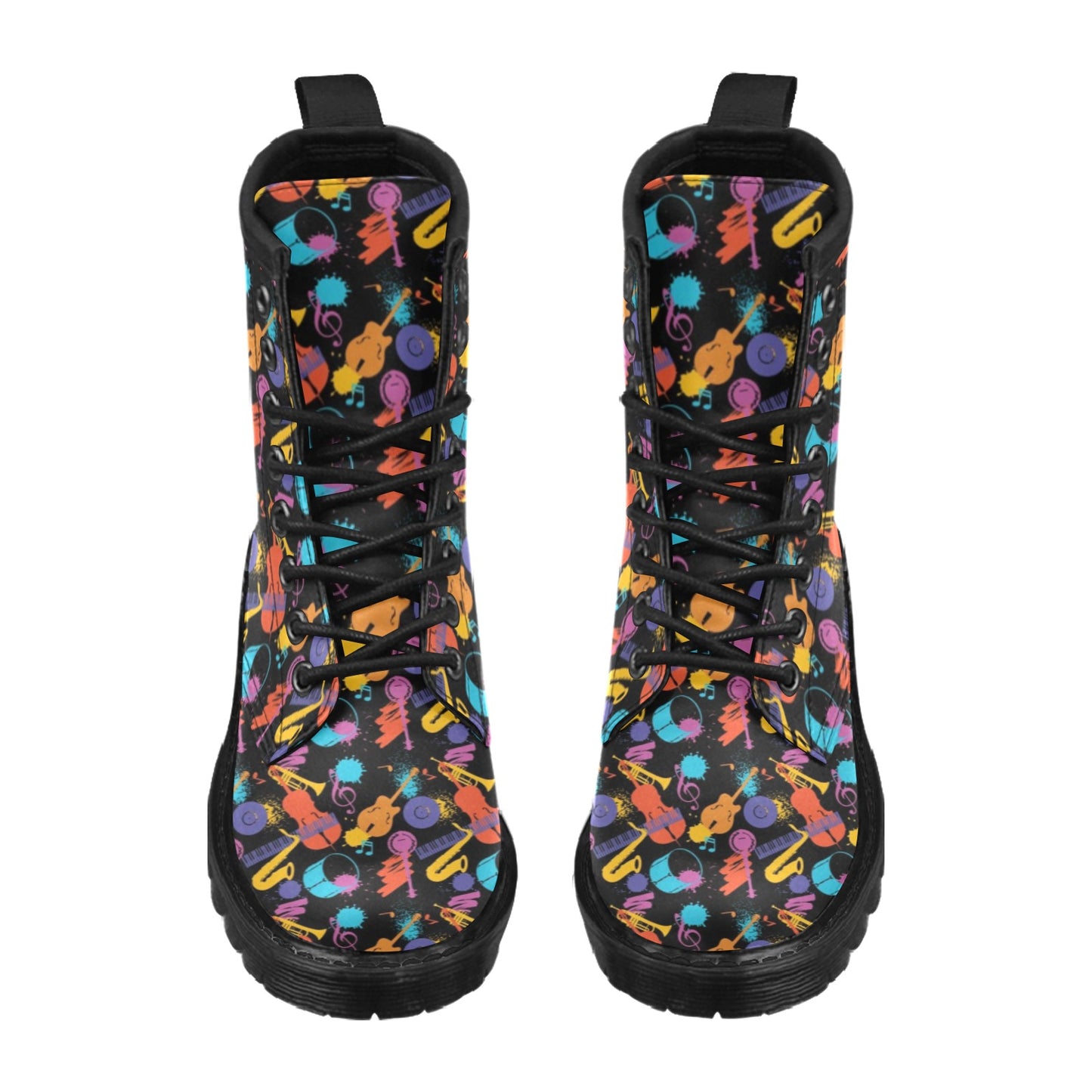 Saxophone Print Design LKS406 Women's Boots