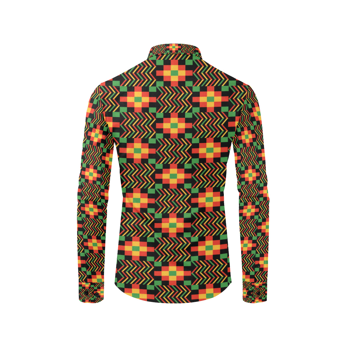 Kente Pattern Print Design 01 Men's Long Sleeve Shirt