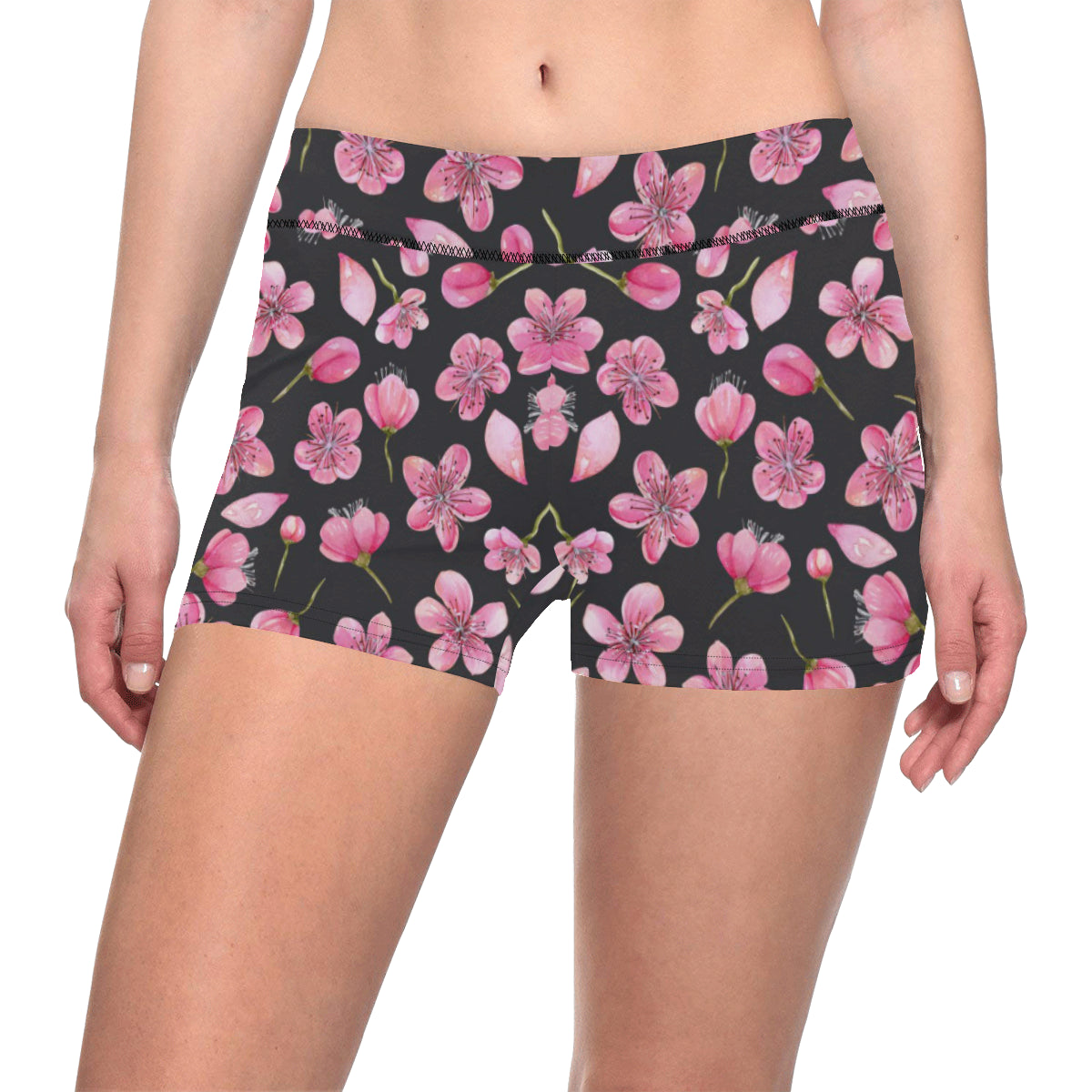 Apple blossom Pattern Print Design AB03 Yoga Shorts