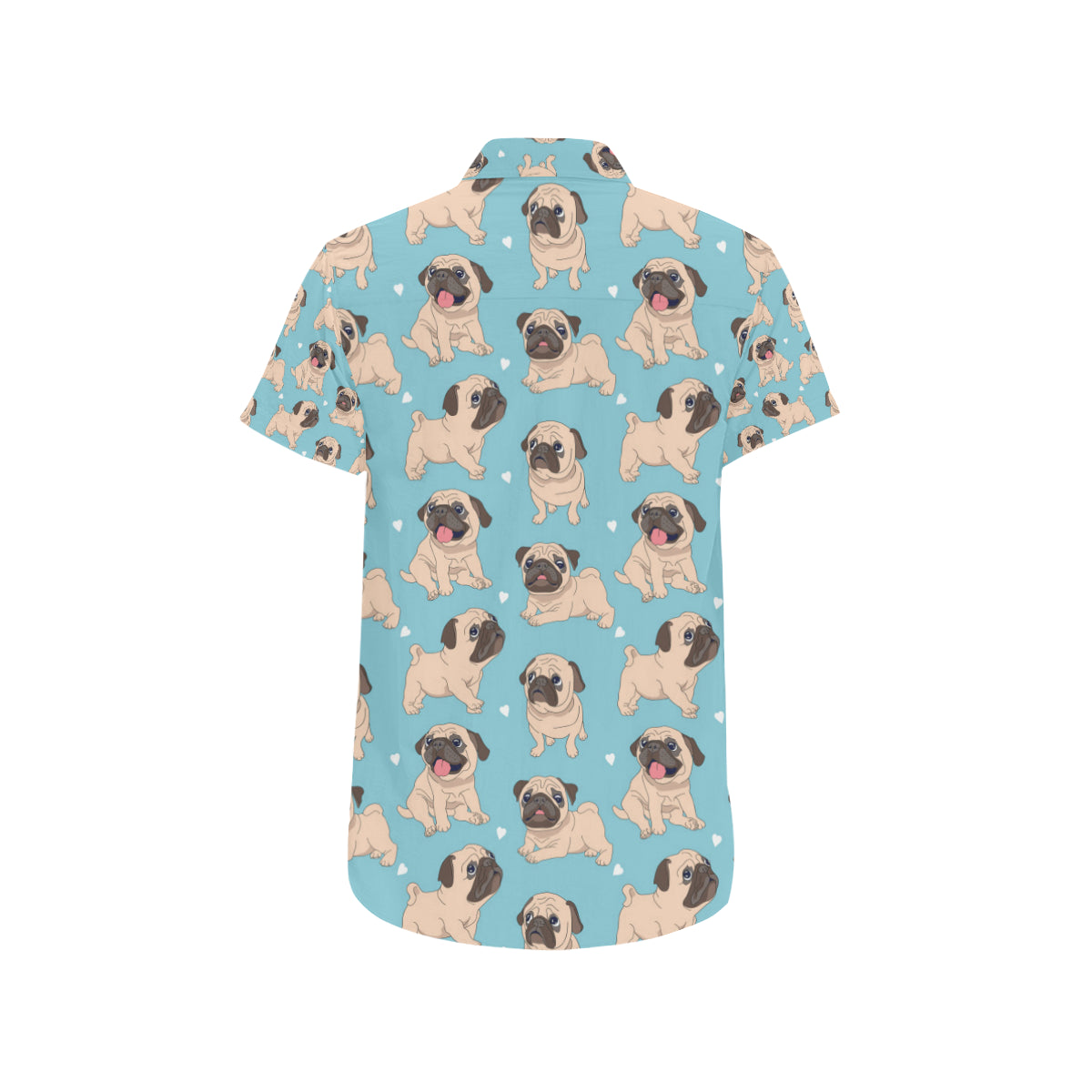 Pug Pattern Print Design A03 Men's Short Sleeve Button Up Shirt