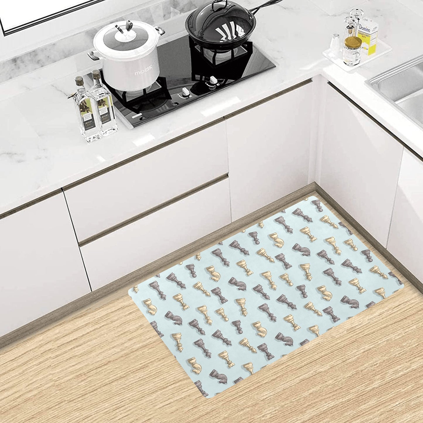 Chess Pattern Print Design 02 Kitchen Mat