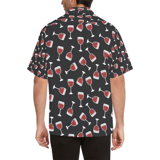 Wine Glass Print Design LKS303 Men's Hawaiian Shirt